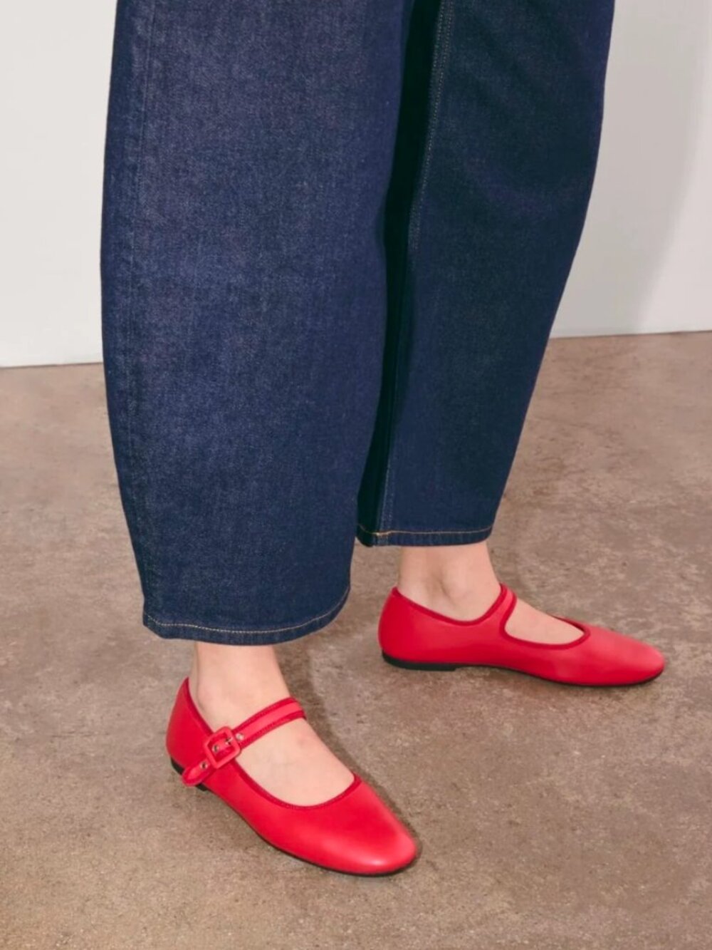 Everlane Day Buckle Mary Jane Classic Red Leather Women's Sizes NEW in Box